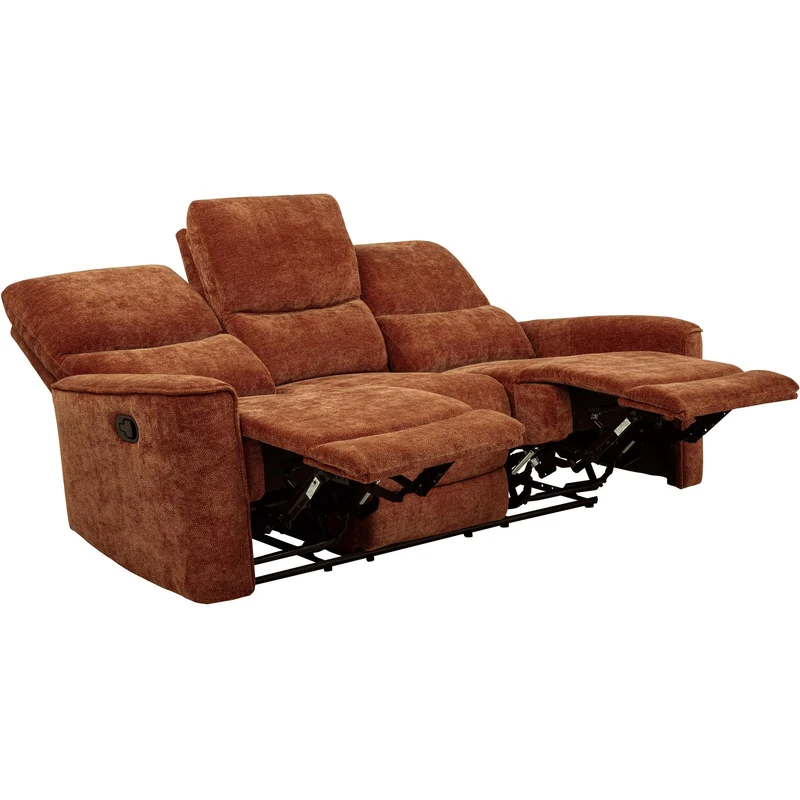 Coaster Furniture Navarro 609574 Chenille Upholstered Reclining Sofa - Burnt Orange