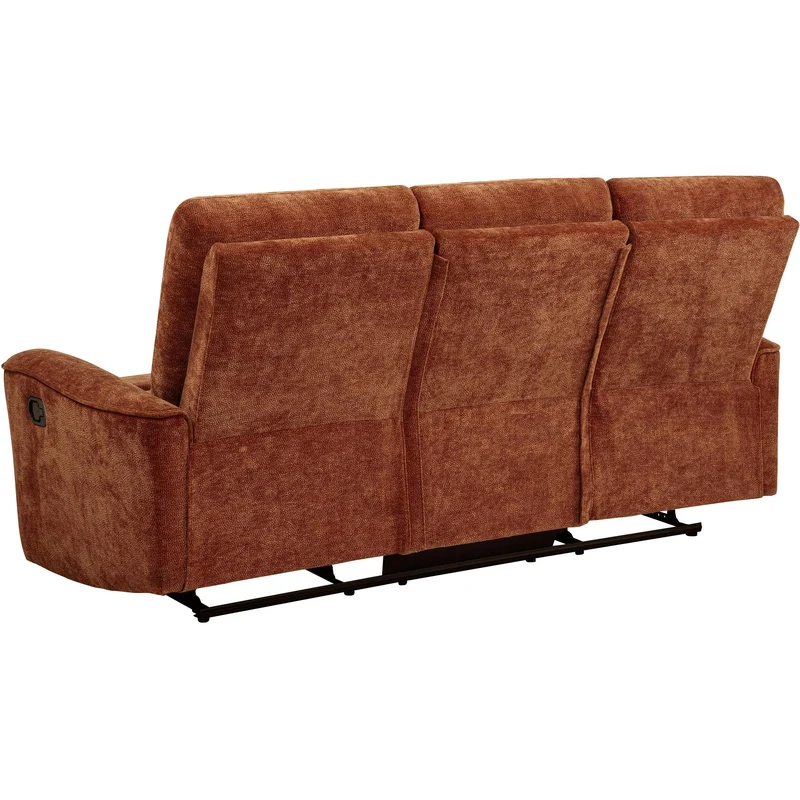 Coaster Furniture Navarro 609574 Chenille Upholstered Reclining Sofa - Burnt Orange