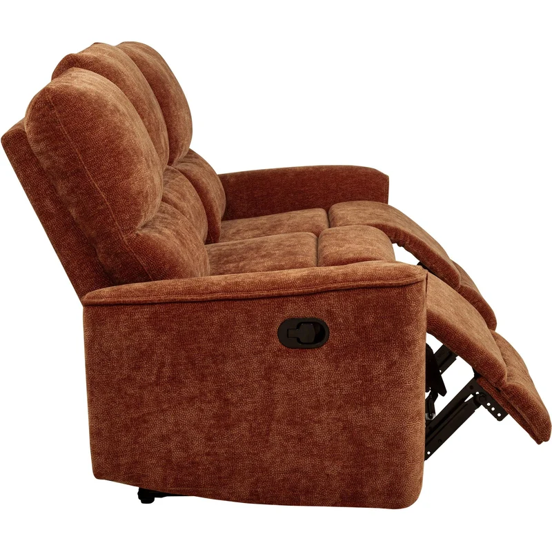 Coaster Furniture Navarro 609574 Chenille Upholstered Reclining Sofa - Burnt Orange
