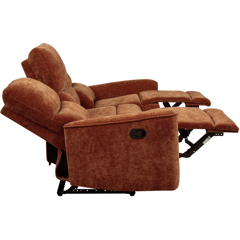 Coaster Furniture Navarro 609574 Chenille Upholstered Reclining Sofa - Burnt Orange