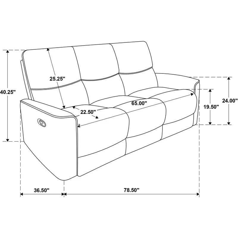 Coaster Furniture Navarro 609574 Chenille Upholstered Reclining Sofa - Burnt Orange