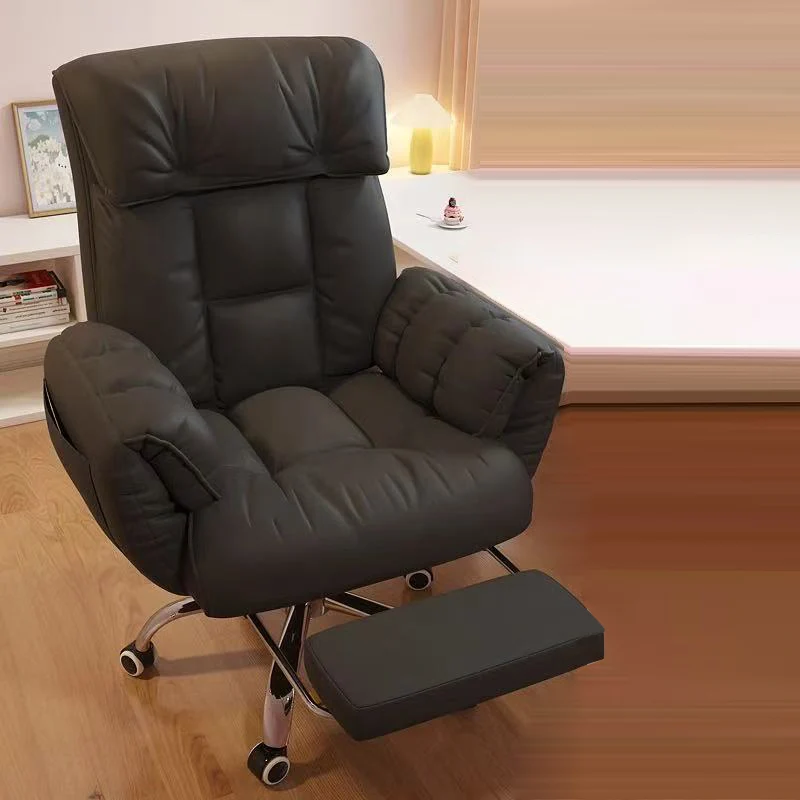Modern Minimalist Square Rectangular Synthetic Fabric Plywood Steel Height Adjustable Swivel Desk Chair Backrest Armrest For Home Office