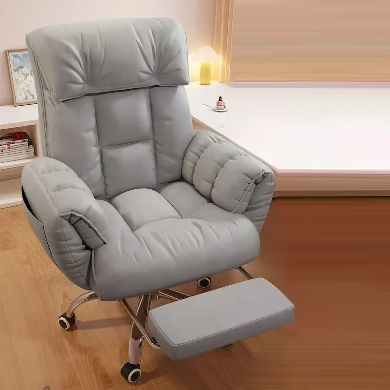 Modern Minimalist Square Rectangular Synthetic Fabric Plywood Steel Height Adjustable Swivel Desk Chair Backrest Armrest For Home Office
