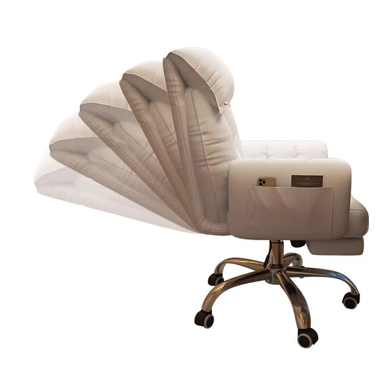Modern Minimalist Square Rectangular Synthetic Fabric Plywood Steel Height Adjustable Swivel Desk Chair Backrest Armrest For Home Office