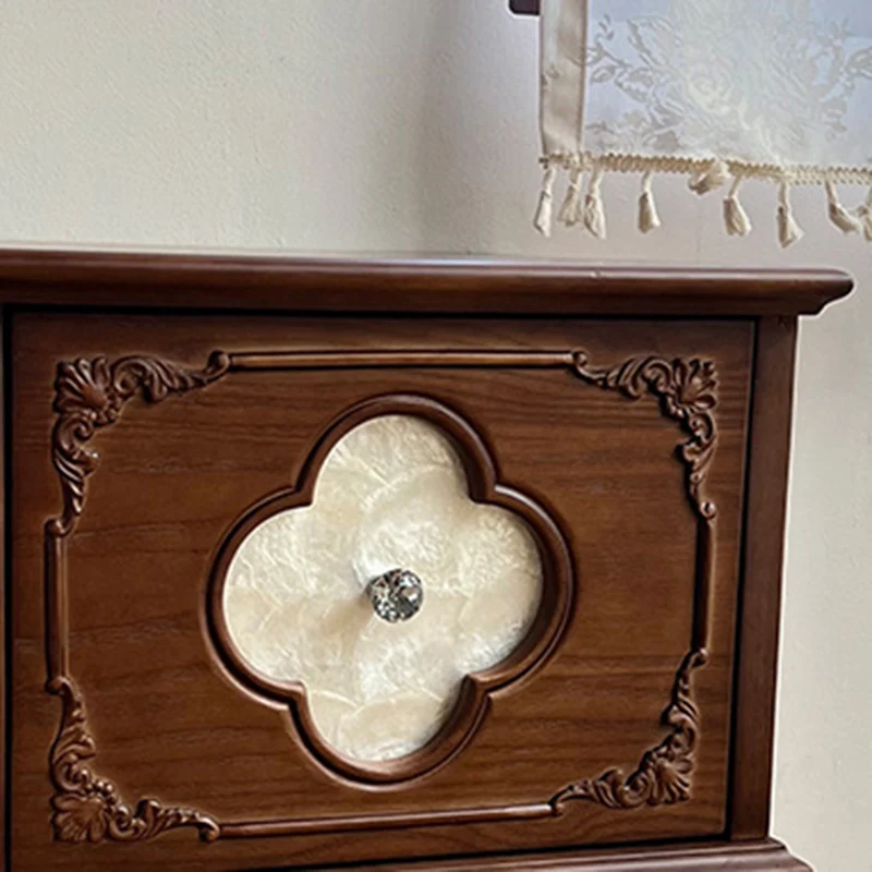 Traditional French Square Ash Wood Solid Wood Plywood Pine Wood Nightstand 1-Drawer For Bedroom