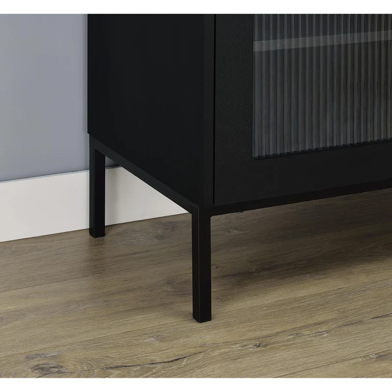 Coaster Furniture Jess 950420 2-door Arched Fluted Glass Accent Cabinet - Black