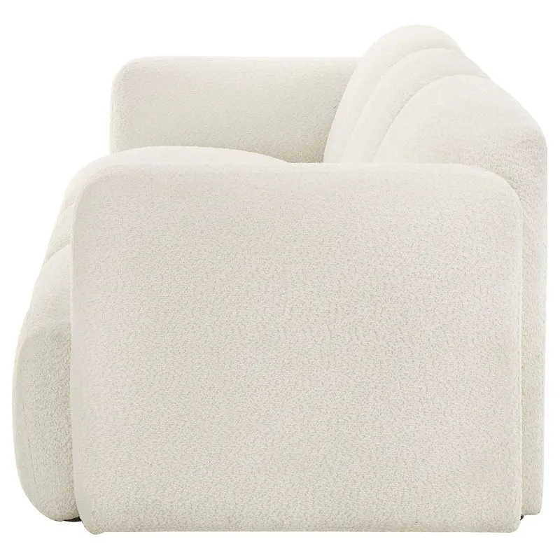 Coaster Furniture Dorset 509811 Fabric Upholstered Round Track Arm Sofa - White
