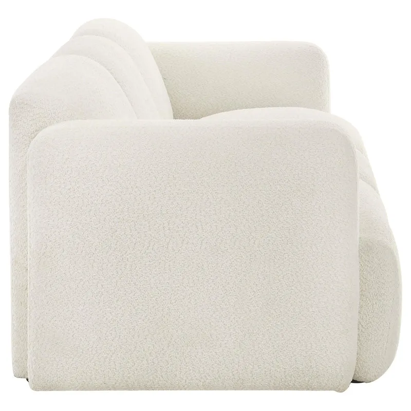 Coaster Furniture Dorset 509811 Fabric Upholstered Round Track Arm Sofa - White