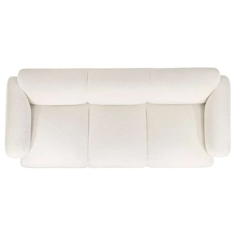 Coaster Furniture Dorset 509811 Fabric Upholstered Round Track Arm Sofa - White