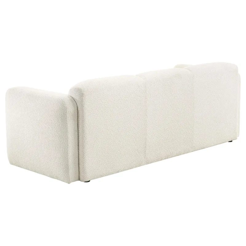 Coaster Furniture Dorset 509811 Fabric Upholstered Round Track Arm Sofa - White