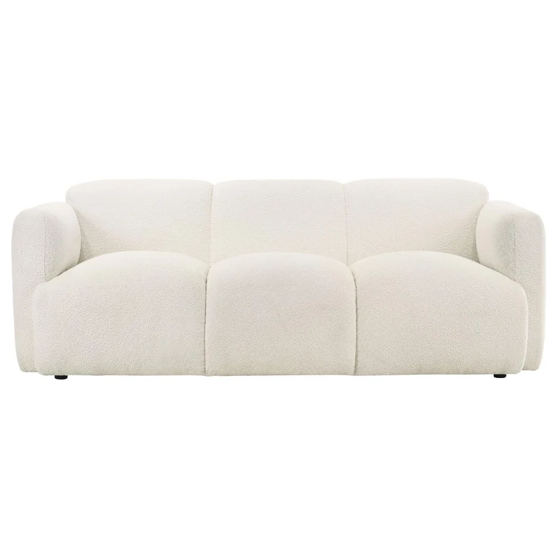 Coaster Furniture Dorset 509811 Fabric Upholstered Round Track Arm Sofa - White