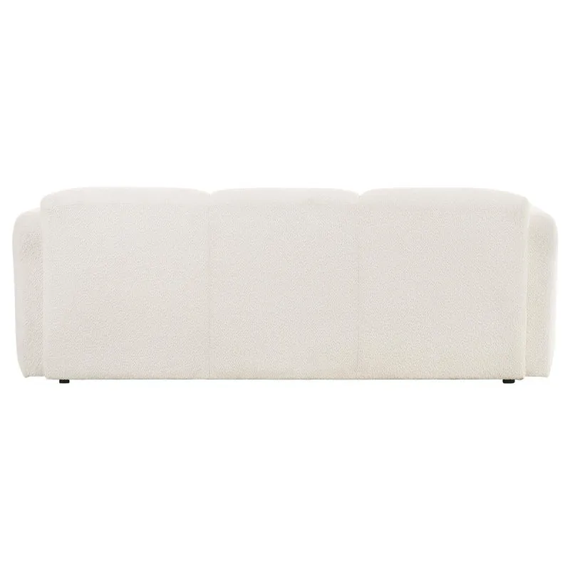 Coaster Furniture Dorset 509811 Fabric Upholstered Round Track Arm Sofa - White