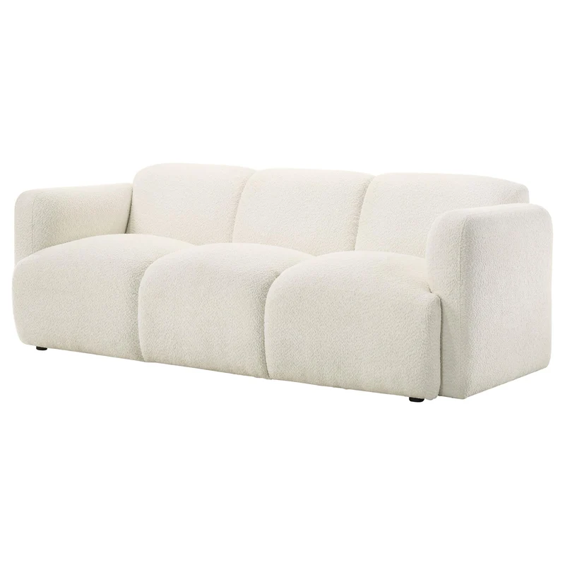 Coaster Furniture Dorset 509811 Fabric Upholstered Round Track Arm Sofa - White