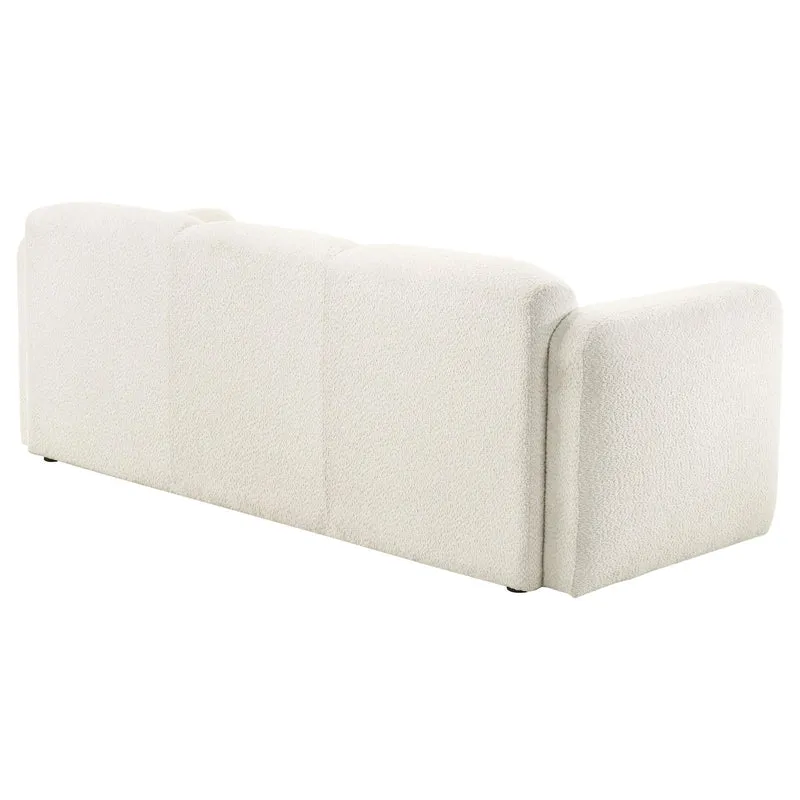Coaster Furniture Dorset 509811 Fabric Upholstered Round Track Arm Sofa - White