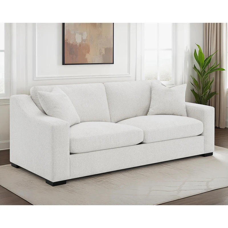 Coaster Furniture Ashlyn 552091 Fabric Upholstered Track Arm Sofa - Sand