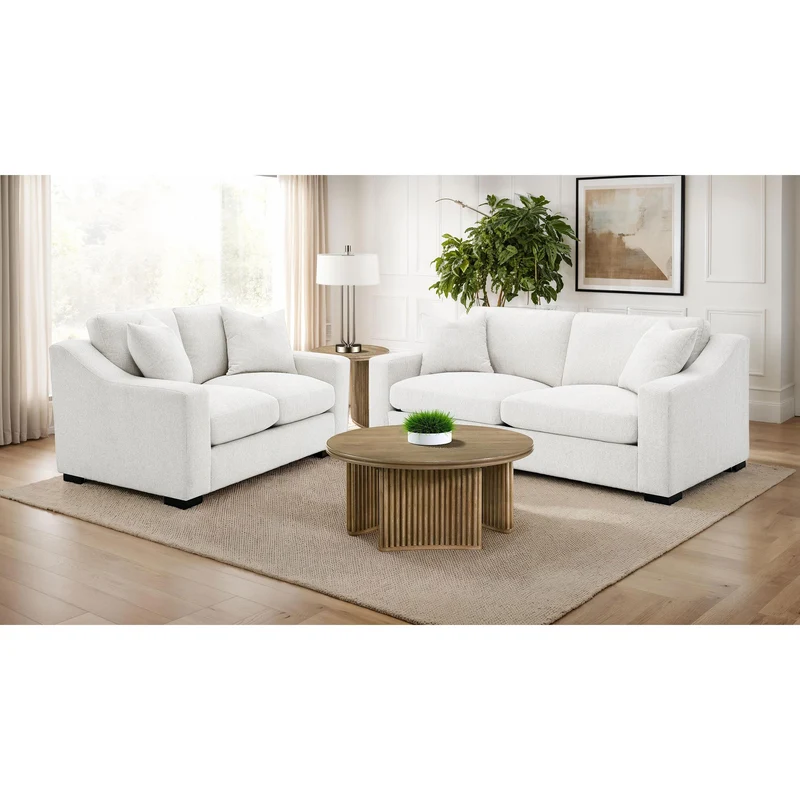 Coaster Furniture Ashlyn 552091 Fabric Upholstered Track Arm Sofa - Sand