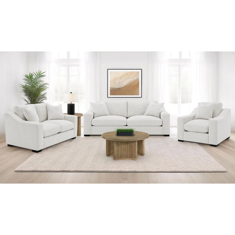 Coaster Furniture Ashlyn 552091 Fabric Upholstered Track Arm Sofa - Sand