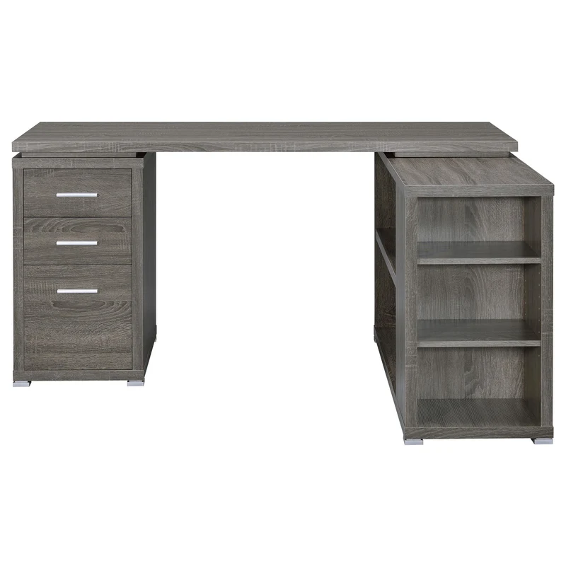 Coaster Furniture Yvette 800518 60-inch 3-Drawer L-Shape Computer Desk - Weathered Grey