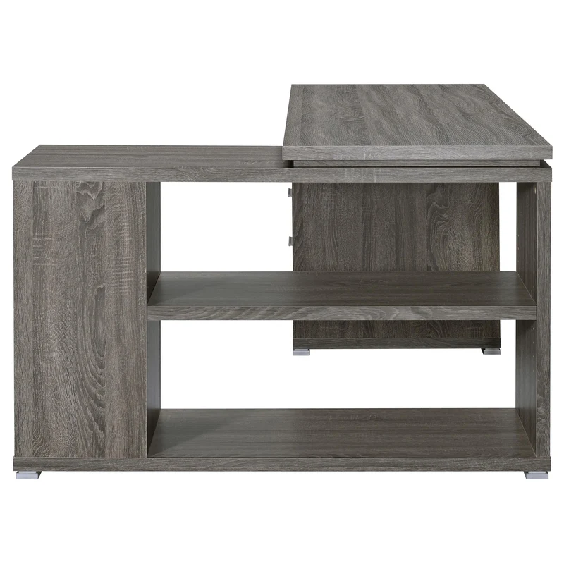 Coaster Furniture Yvette 800518 60-inch 3-Drawer L-Shape Computer Desk - Weathered Grey