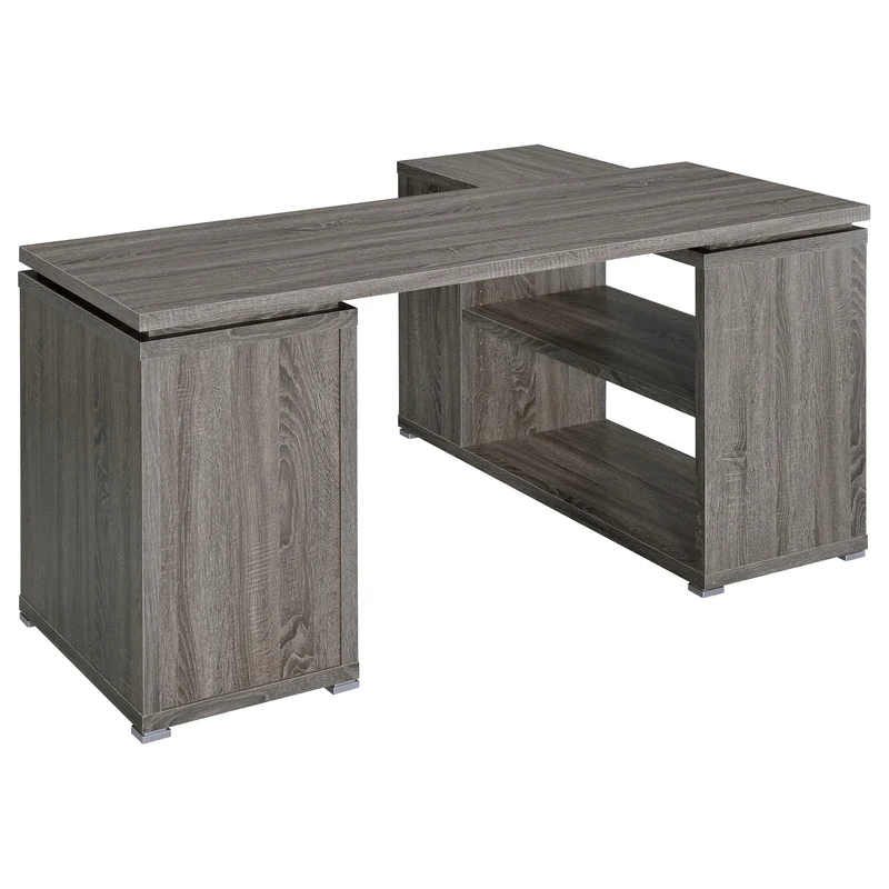 Coaster Furniture Yvette 800518 60-inch 3-Drawer L-Shape Computer Desk - Weathered Grey