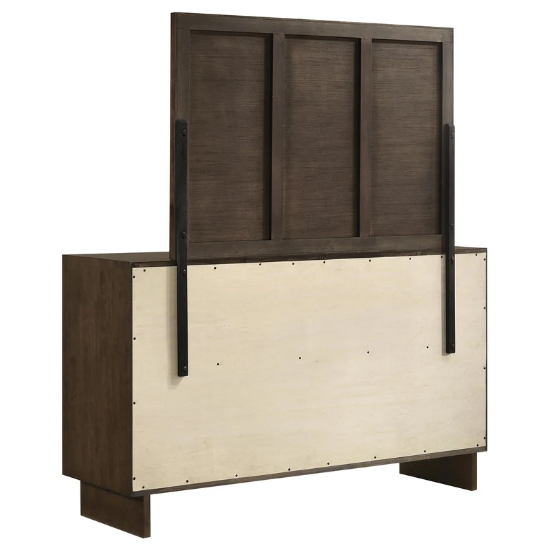 Coaster Furniture Glenwood 225013M 6-Drawer Dresser and Mirror - Warm Brown