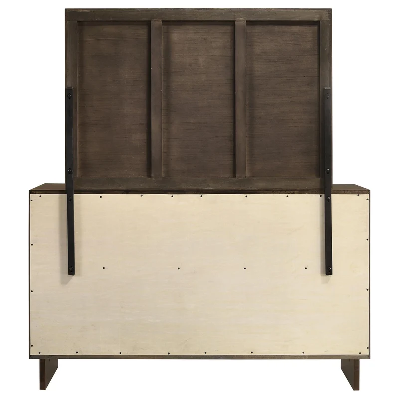 Coaster Furniture Glenwood 225013M 6-Drawer Dresser and Mirror - Warm Brown