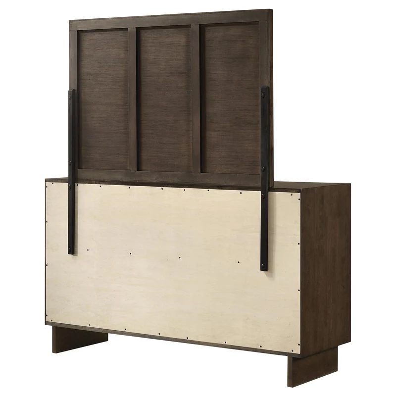 Coaster Furniture Glenwood 225013M 6-Drawer Dresser and Mirror - Warm Brown