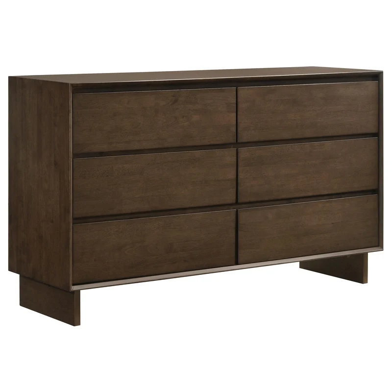 Coaster Furniture Glenwood 225013 6-Drawer Dresser Cabinet - Warm Brown