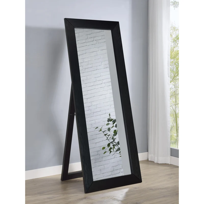 Coaster Furniture Cadence 961653 Tempered Glass Full Length Standing Mirror - Black Oak