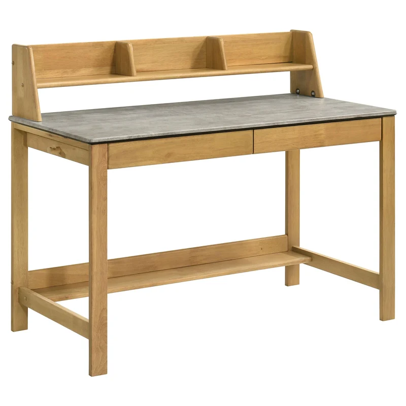 Coaster Furniture Besler 801075 47-inch SmartTop Writing Desk with Shelf - Cement/Natural