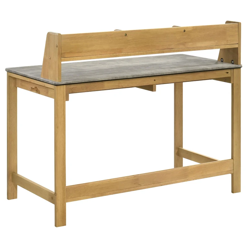 Coaster Furniture Besler 801075 47-inch SmartTop Writing Desk with Shelf - Cement/Natural