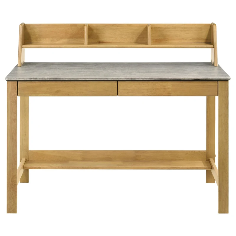 Coaster Furniture Besler 801075 47-inch SmartTop Writing Desk with Shelf - Cement/Natural