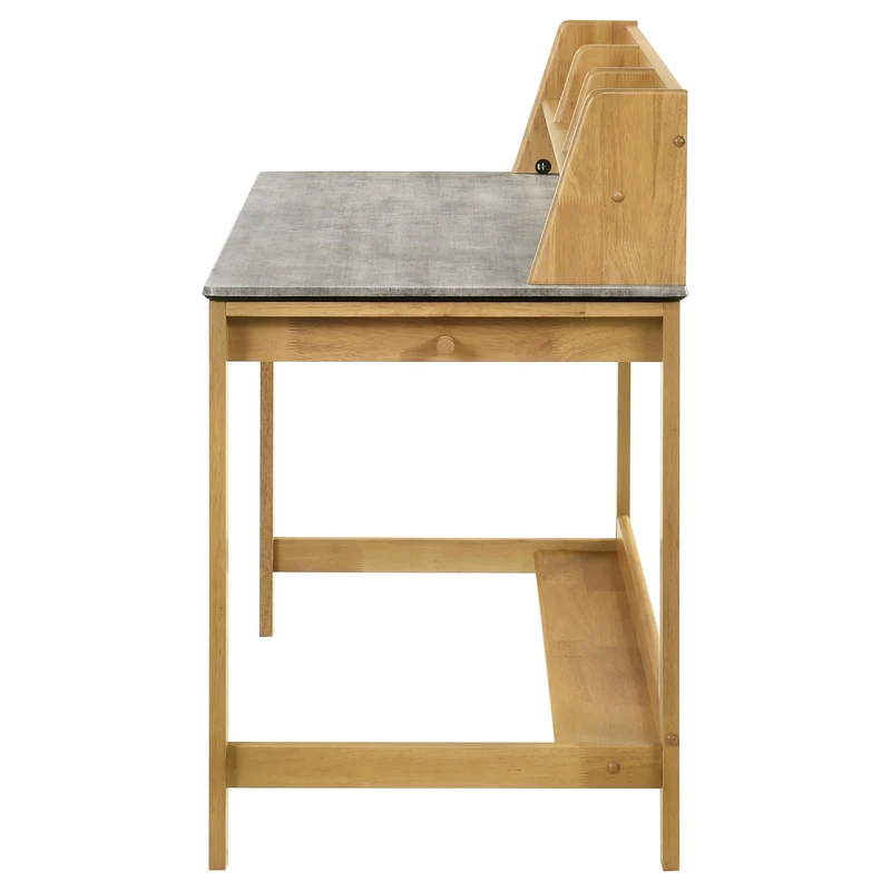 Coaster Furniture Besler 801075 47-inch SmartTop Writing Desk with Shelf - Cement/Natural