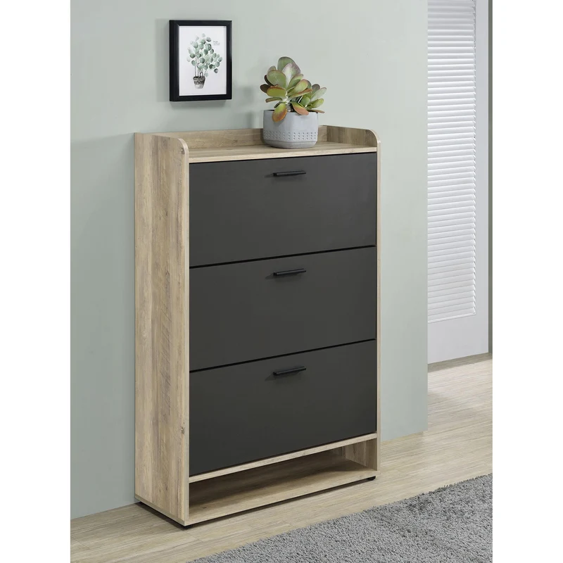 Coaster Furniture Denia 950404 3-tier Engineered Wood Shoe Cabinet - Grey