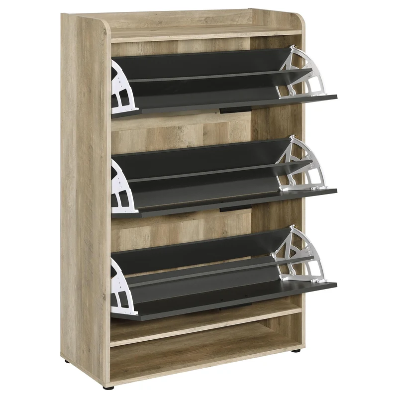 Coaster Furniture Denia 950404 3-tier Engineered Wood Shoe Cabinet - Grey