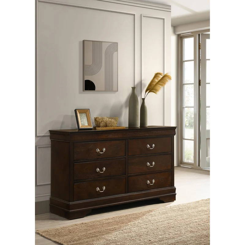 Coaster Furniture Louis Philippe 202413 6-Drawer Dresser - Cappuccino