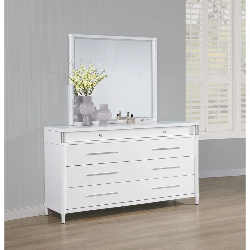 Coaster Furniture Gracemont 225073M 8-drawer Bedroom Dresser with Mirror - White