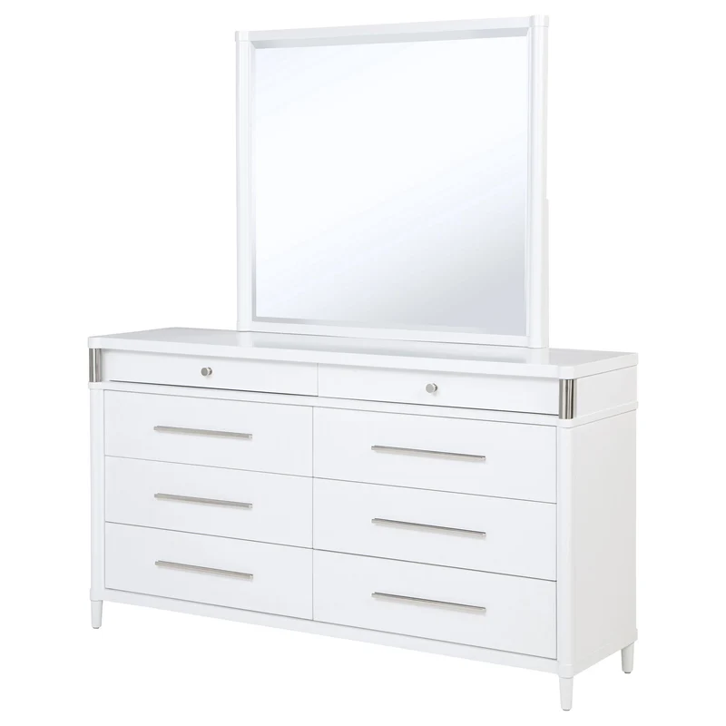 Coaster Furniture Gracemont 225073M 8-drawer Bedroom Dresser with Mirror - White