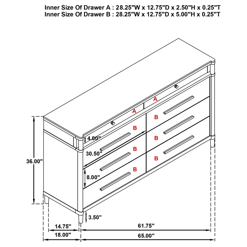 Coaster Furniture Gracemont 225073 8-drawer Bedroom Dresser Cabinet - White