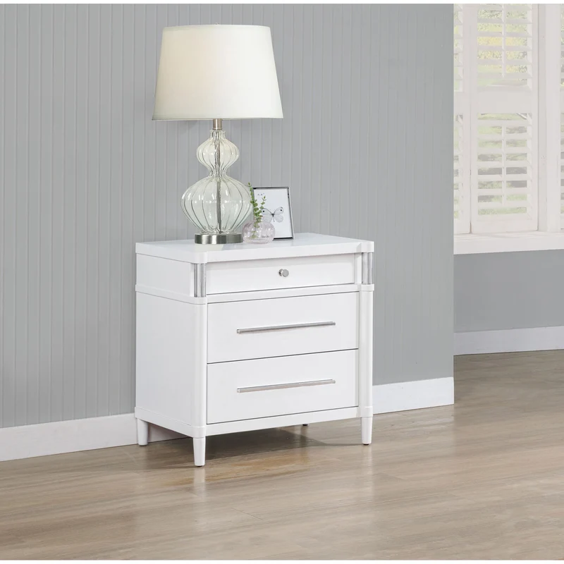 Coaster Furniture Gracemont 225072 3-drawer Bedroom Nightstand Bedside Table - White