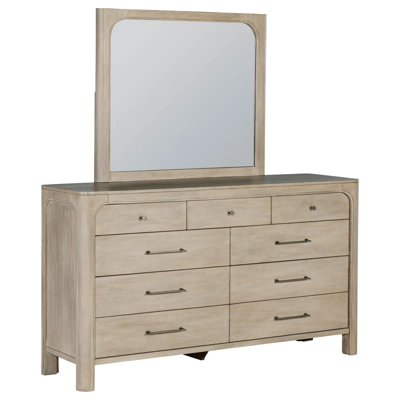 Coaster Furniture Solano 222523M 9-drawer Bedroom Dresser with Mirror - Weathered Mango