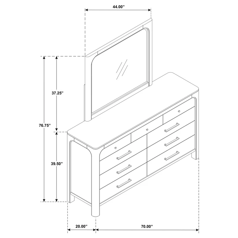 Coaster Furniture Solano 222523M 9-drawer Bedroom Dresser with Mirror - Weathered Mango