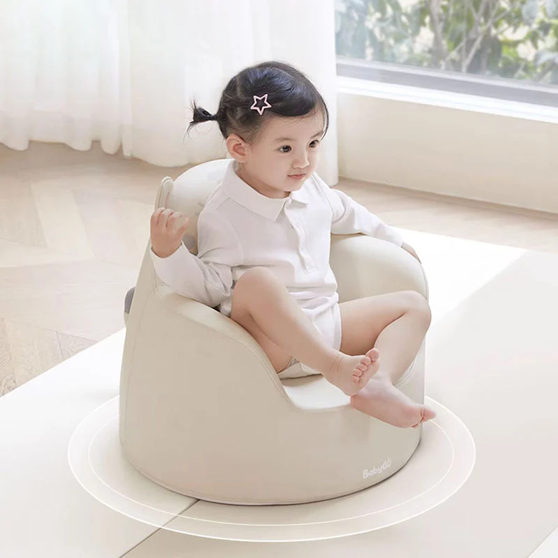 Modern Art Deco Cartoon Animal PU Leather Polyurethane Foam Kids Low Stool Backrest Armrest For Bedroom