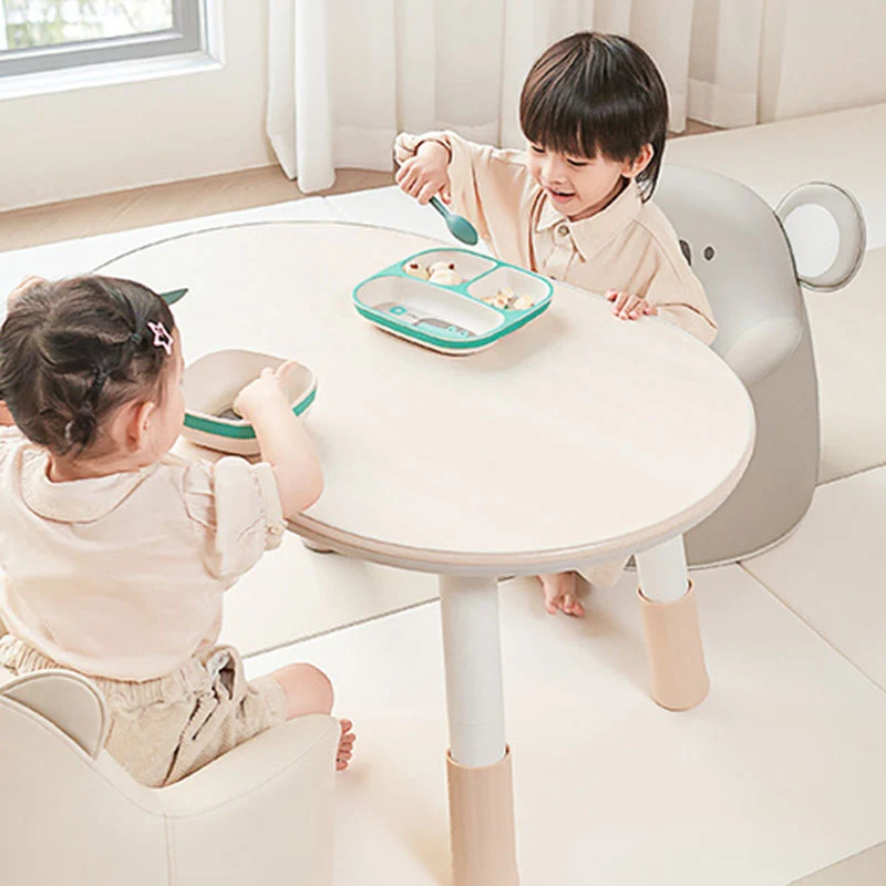 Modern Art Deco Cartoon Animal PU Leather Polyurethane Foam Kids Low Stool Backrest Armrest For Bedroom