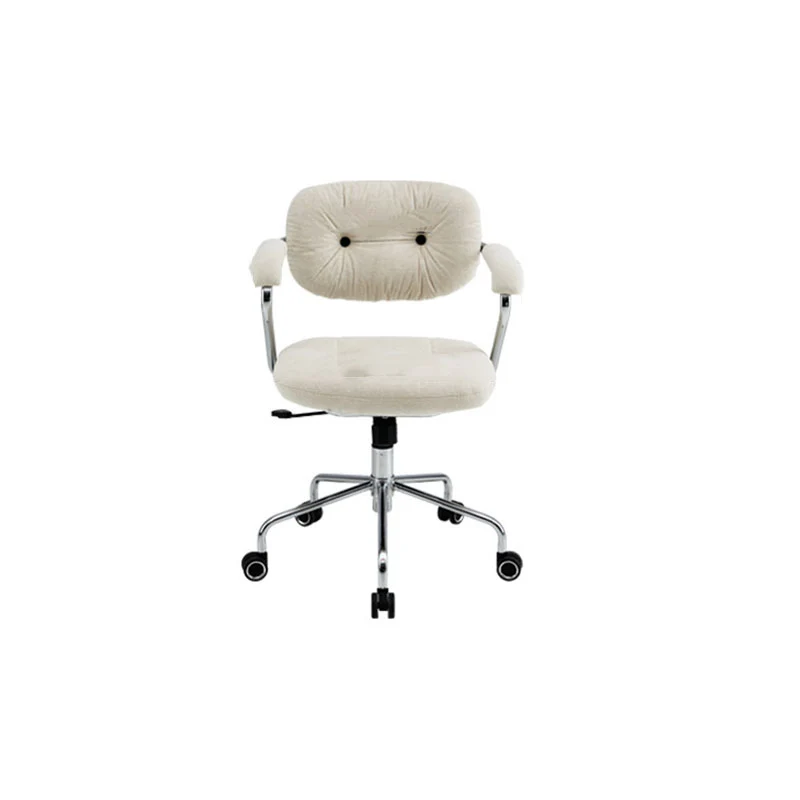 Contemporary Scandinavian Oval Solid Wood Plywood Steel Velvet-Upholstered Liftable Rotatable Desk Chair Backrest Armrest For Home Office