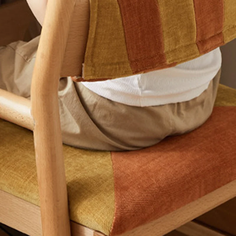 Traditional French Trapezoidal Beech Wood Pine Board Faux Cotton-Linen Fabric Sponge Adjustable Kids Desk Chair For Study