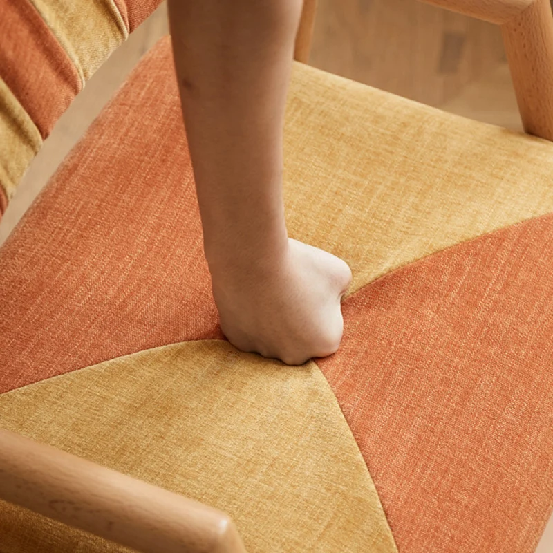 Traditional French Trapezoidal Beech Wood Pine Board Faux Cotton-Linen Fabric Sponge Adjustable Kids Desk Chair For Study