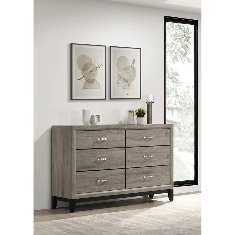 Coaster Furniture Valen 215913 6-drawer Bedroom Dresser Cabinet - Light Taupe
