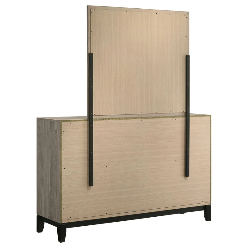 Coaster Furniture Valen 215913M 6-drawer Bedroom Dresser and Mirror - Light Taupe