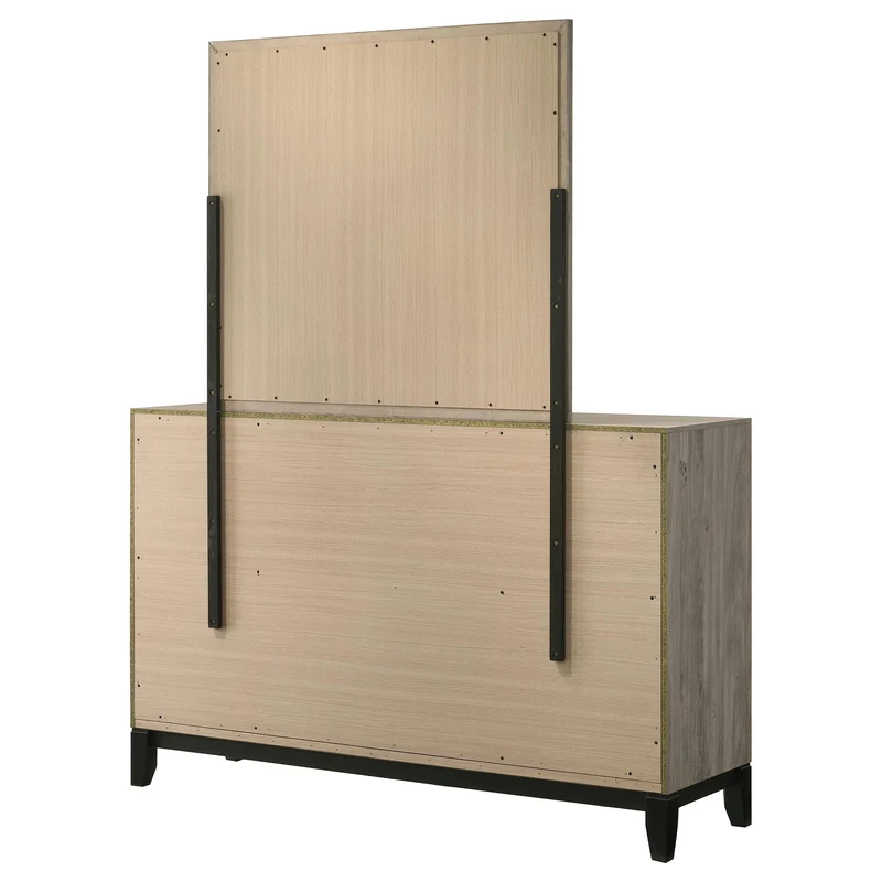 Coaster Furniture Valen 215913M 6-drawer Bedroom Dresser and Mirror - Light Taupe